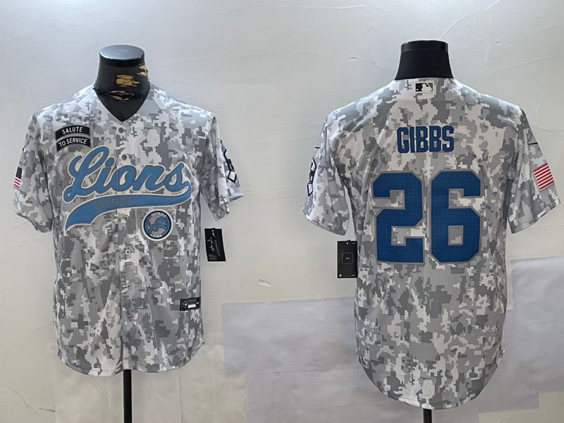 Men Detroit Lions #26 Gibbs Nike Arctic Camo 2024 Salute to Service Limited NFL Jersey style 2->detroit lions->NFL Jersey